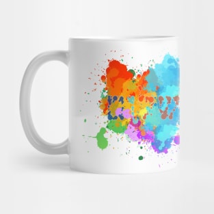 Colorful Splash with Hebrew: "Shalom" Mug